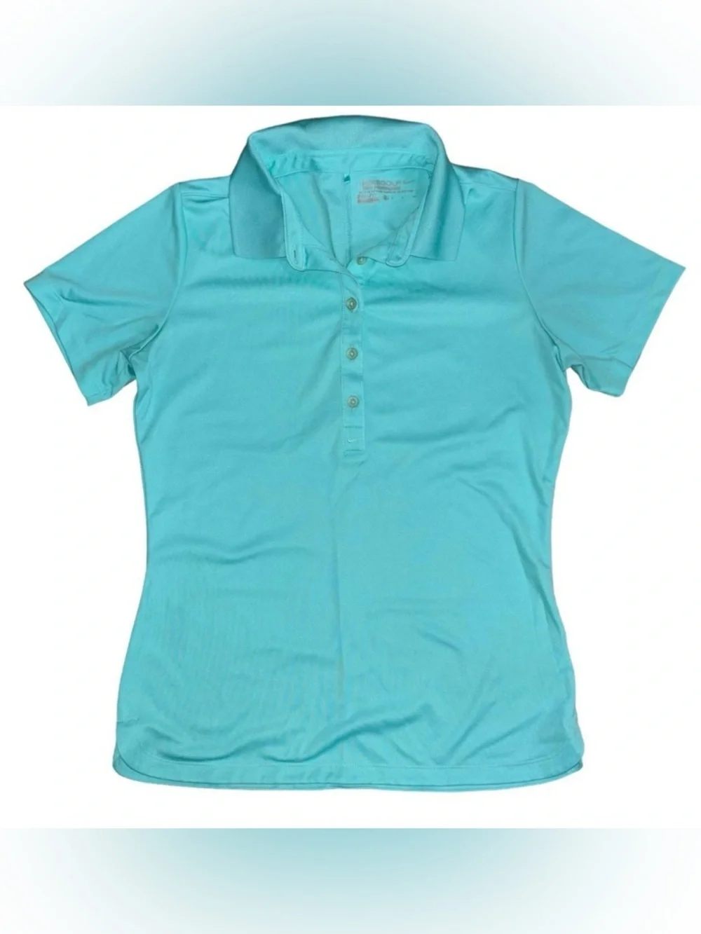 Nike DriFit Women's Turquoise Button-Down Polo Shirt